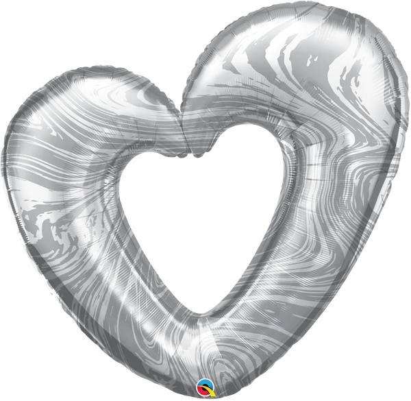 Open Marble Heart Silver 23181