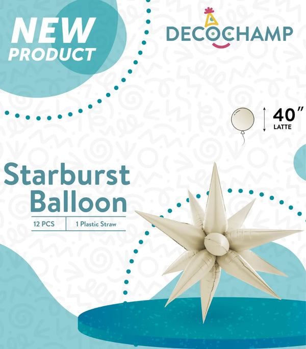 Starburst Foil Balloons Latte 40″