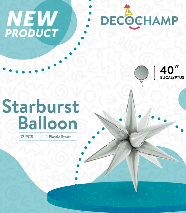 Starburst Foil Balloons Eucalyptus 40″
