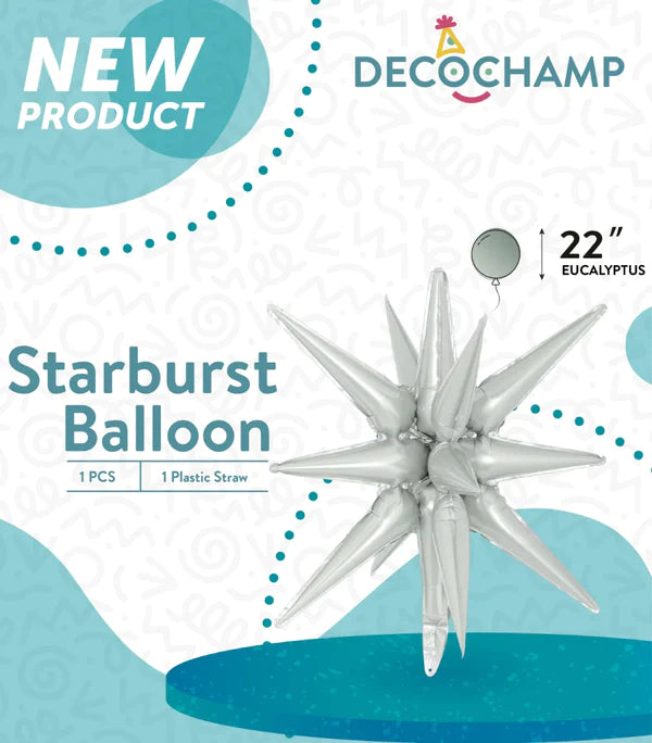 Starburst Foil Balloons Eucalyptus 641919 22''