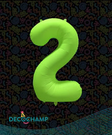 Deco Number 2 Neon Green 34 in - 323473