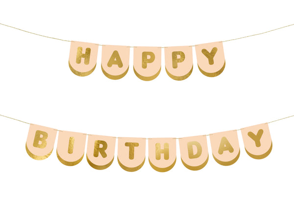 BANNER HAPPY BIRTHDAY PINK/GOLD (2.5M)