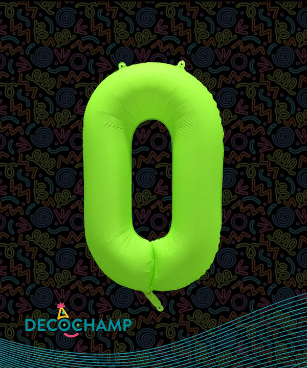 Deco Number 0 Neon Green 34 in - 323459