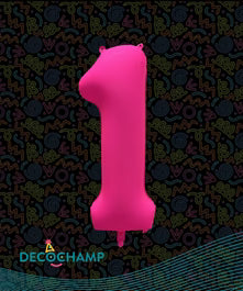 Deco Number 1 Neon Pink 34 in - 323565