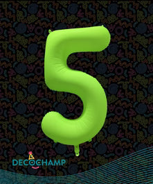 Deco Number 5 Neon Green 34 in - 323503