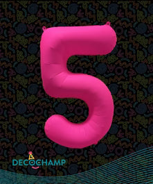 Deco Number 5 Neon Pink 34 in - 323602