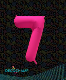 Deco Number 7 Neon Pink 34 in - 323626