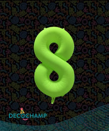 Deco Number 8 Neon Green 34 in - 323534
