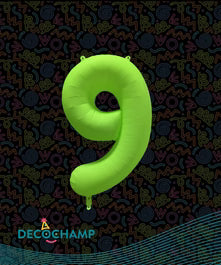 Deco Number 9 Neon Green 34 in - 323541