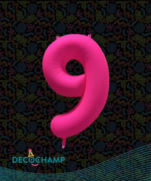 Deco Number 9 Neon Pink 34 in - 323640