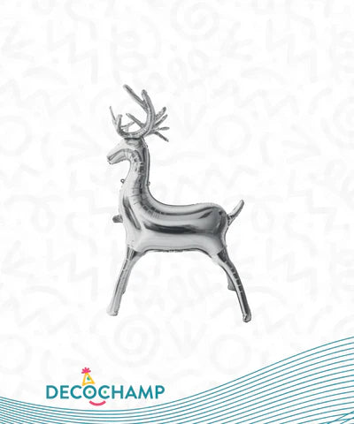 DECO REINDEER SILVER 20IN BY DECOCHAMP