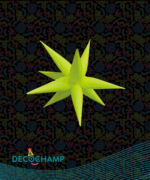Deco Starburst Balloon Neon Yellow 26 in - 323947