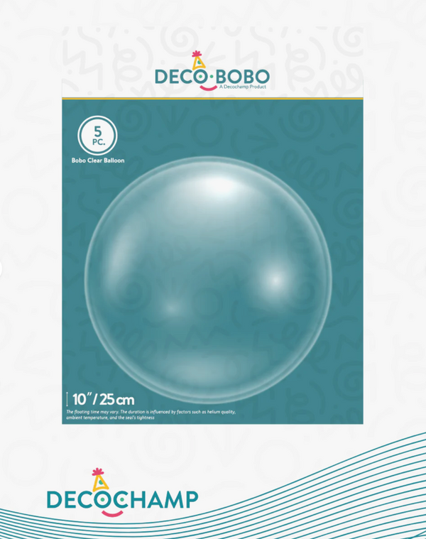 DecoBobo Balloons 10″ – 5 units bubble per PKG