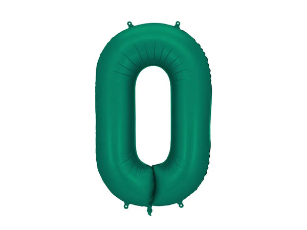 Foil Balloon Number "0" – Bottle Green, 34"