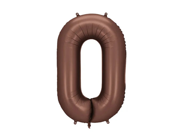 Foil Balloon Number 0 Mocha - FB15-0-494