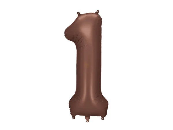 Foil Balloon Number 1 Mocha - FB1S-1-494