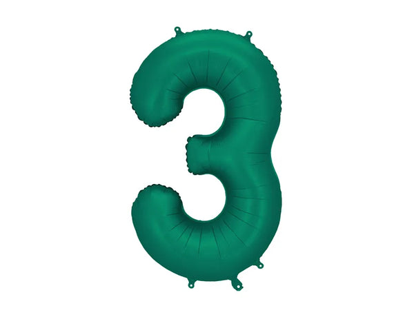 Foil Balloon Number 3 Bottle Green - FB1S-3-012B