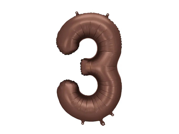 Foil Balloon Number 3 Mocha - FB1S-3-494