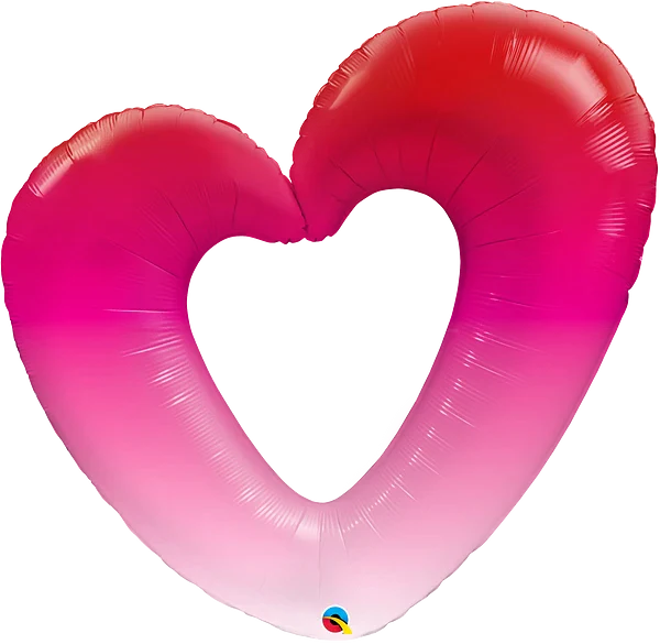 Pink Ombre Heart 16650 - 42 in Qualatex Large Shape Foil Balloon