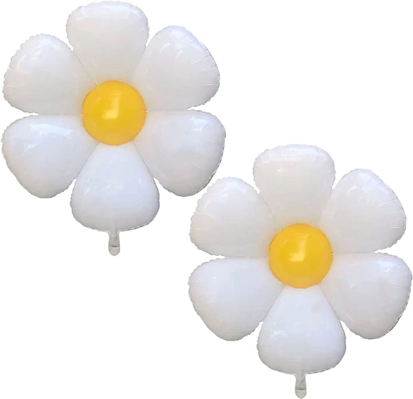 White Daisy Flower Balloon 77888 - 43 in x 38 in