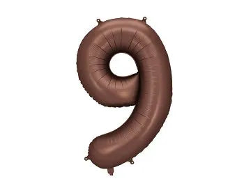Foil Balloon Number 9 Mocha - FB1S-9-494