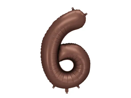 Foil Balloon Number 6 Mocha - FB1S-6-494
