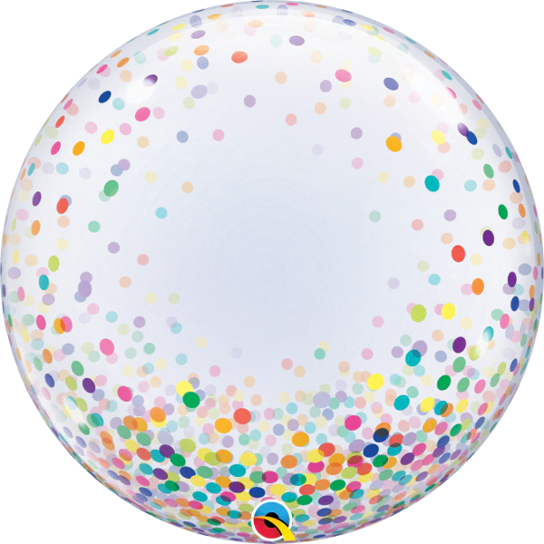 Rainbow Confetti on Clear Deco Bubble 57791 - 24 in