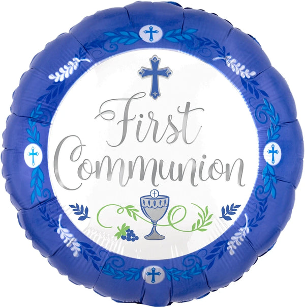 First Communion Blue Round 3737101