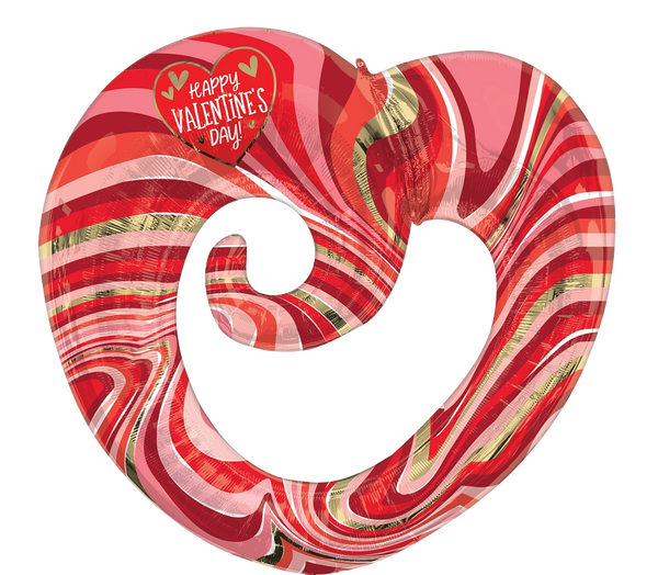 Happy Valentine's Day Marble Twisty Heart - 4509601