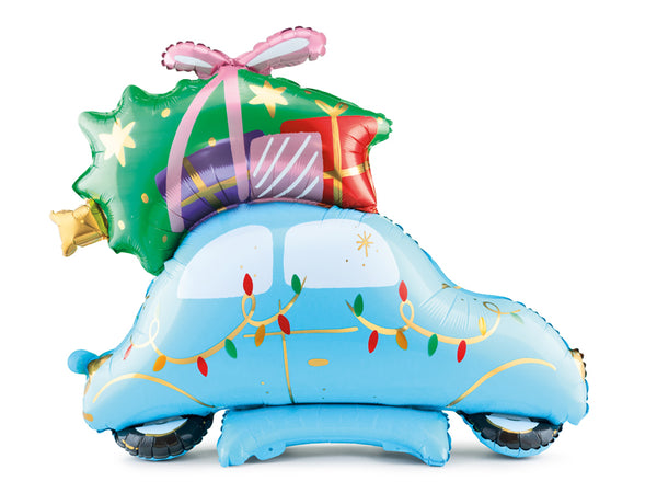 Standing foil balloon Christmas Car, 40.2x39.4in, mix FB157