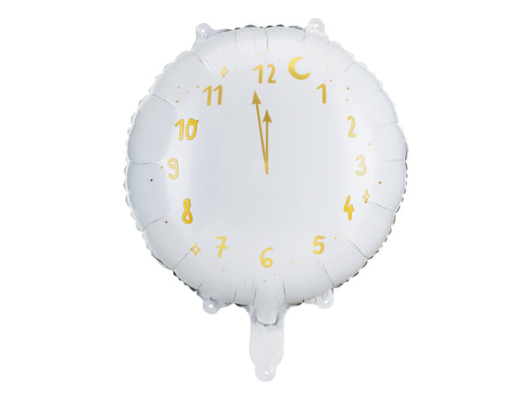 Foil balloon Clock, 17.7in, white