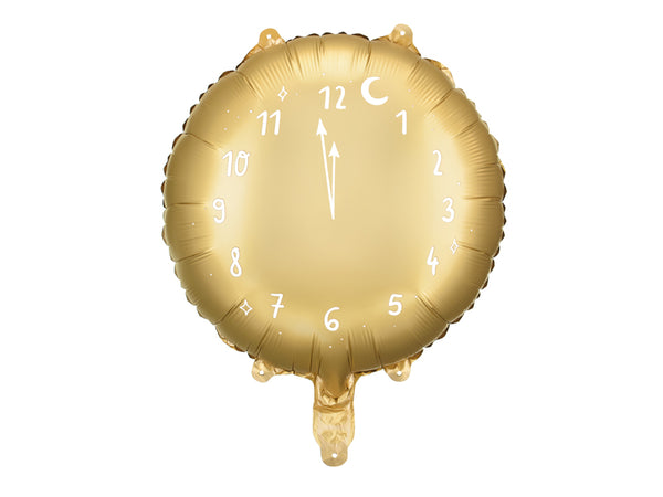 Foil balloon Clock, 17.7in, gold