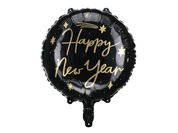 Foil balloon Happy New Year, 17.7in, black FB162