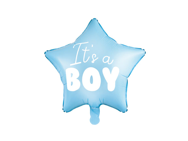 Foil Balloon Star - It's a boy, 18.9in, light blue