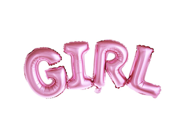 Foil Balloon Girl, 29.1x13.0in, pink