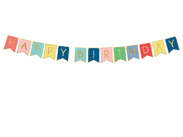 Banner Happy Birthday, mix, 5.9x68.9in