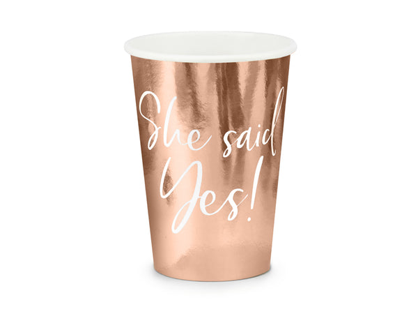 Cups She said yes!, rose gold, 7.4fl oz