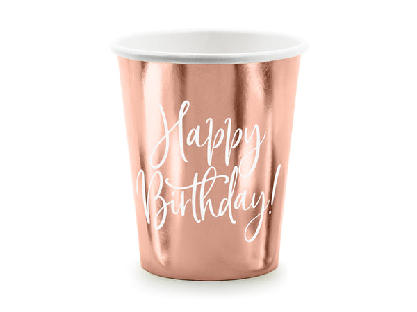 Cups Happy Birthday!, rose gold, 8.8fl oz