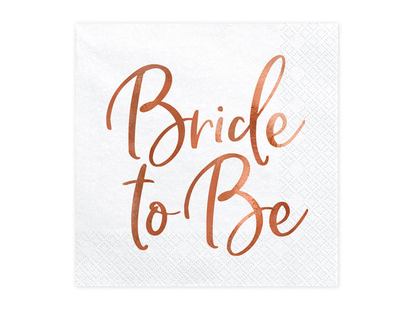 Napkins Bride to be, rose gold, 13.0x13.0in