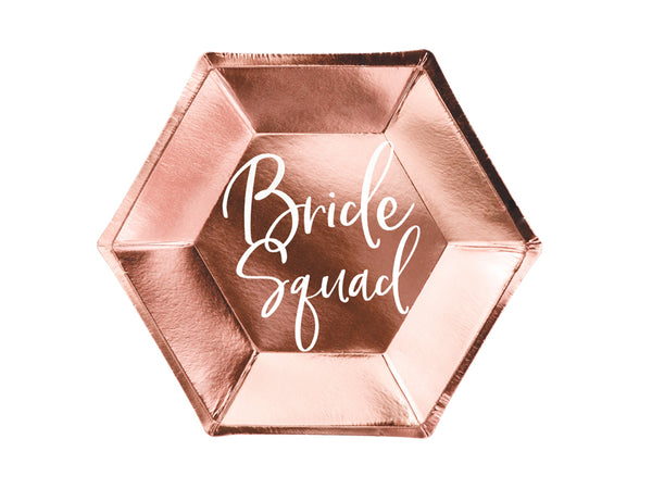 Plates Bride squad, rose gold, 9.1in