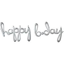 Script Phrase Happy Birthday Silver 3793601