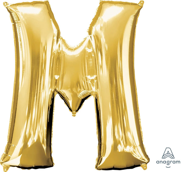 Gold M Giant Letter 3297201- 34 in
