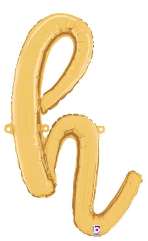 Gold H Letter Script - 24 in