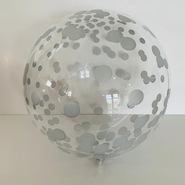 Silver Confetti on Clear Bubble 922336
