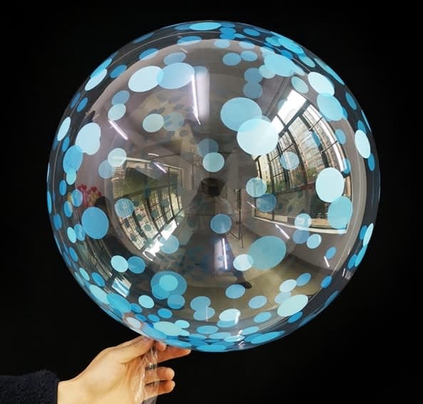 Blue Dots on Clear View Bubble Balloon 400104 - 18 in