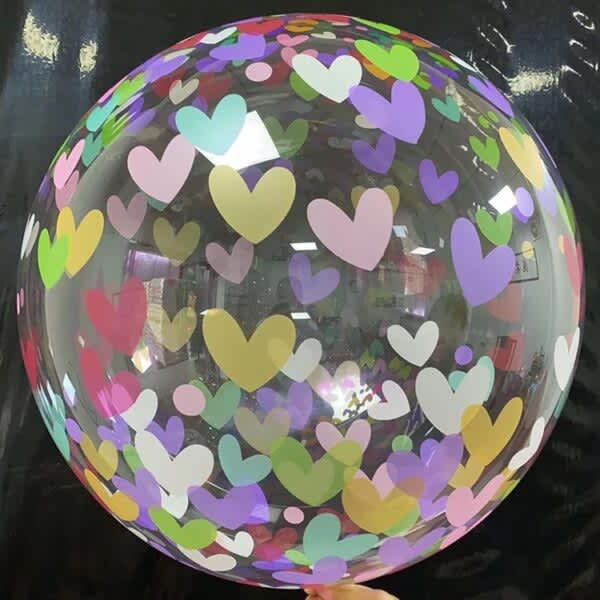 Confetti Hearts Bubble Balloon 998017 - 18 in